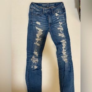 American Eagle ripped jegging size 0 women